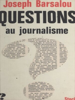 cover image of Questions au journalisme
